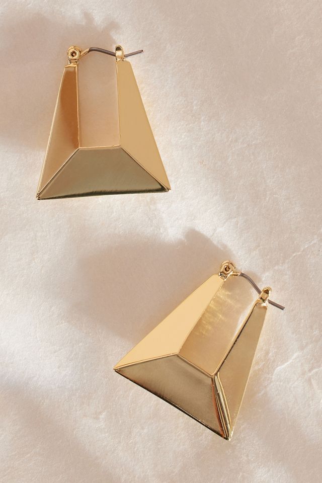 Large Angular Hoop Earrings #2