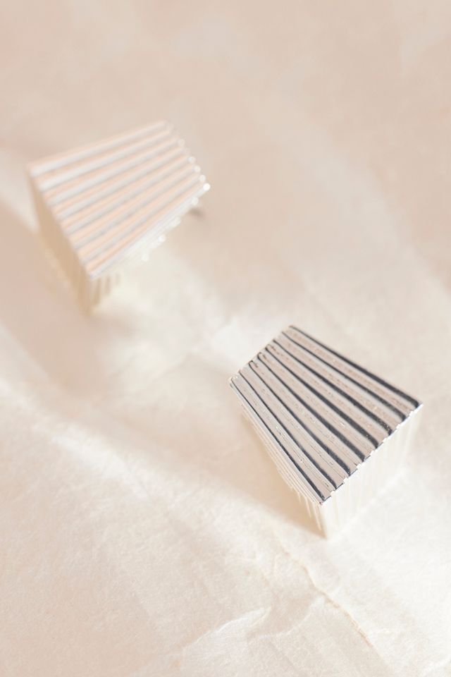 Textured Angular Post Earrings #2