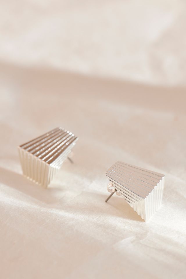 Textured Angular Post Earrings #1