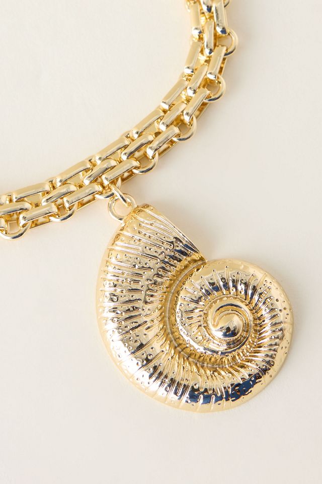 Collana con Ciondolo a Conchiglia a Spirale Chunky #1
