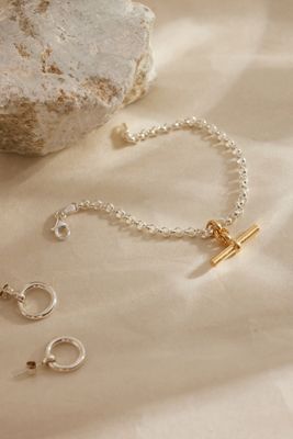 Bracciale a T Tilly Sveaas in Argento con Catena Belcher