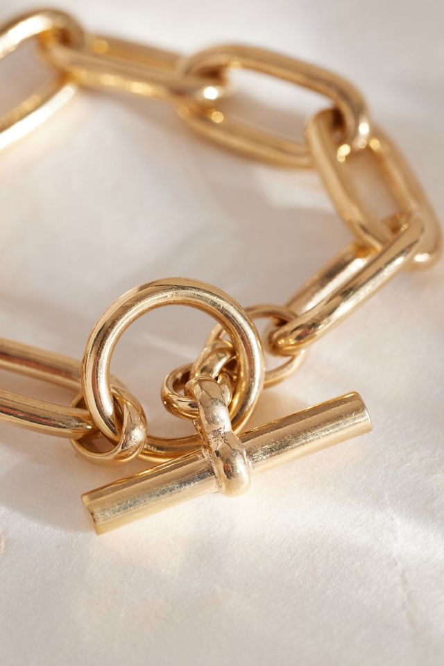 Tilly Sveaas Gold-Plated Oval Linked T-Bar Bracelet #2