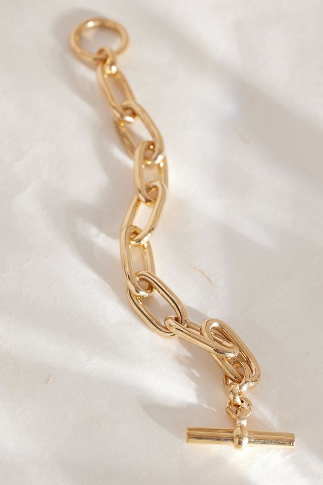 Tilly Sveaas Gold-Plated Oval Linked T-Bar Bracelet #4