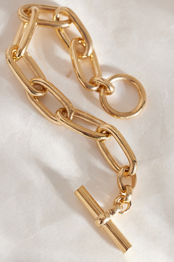 Tilly Sveaas Gold-Plated Oval Linked T-Bar Bracelet