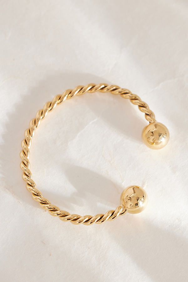 Tilly Sveaas Gold-Plated Roped Torque Bangle Bracelet