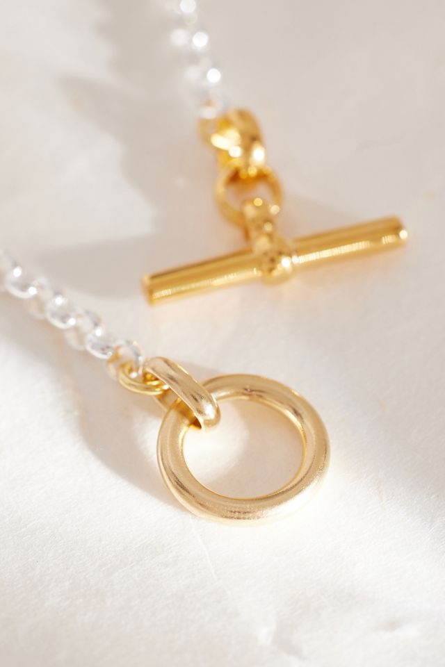 Tilly Sveaas Sterling Silver and Gold-Plated T-Bar Chain Necklace #2