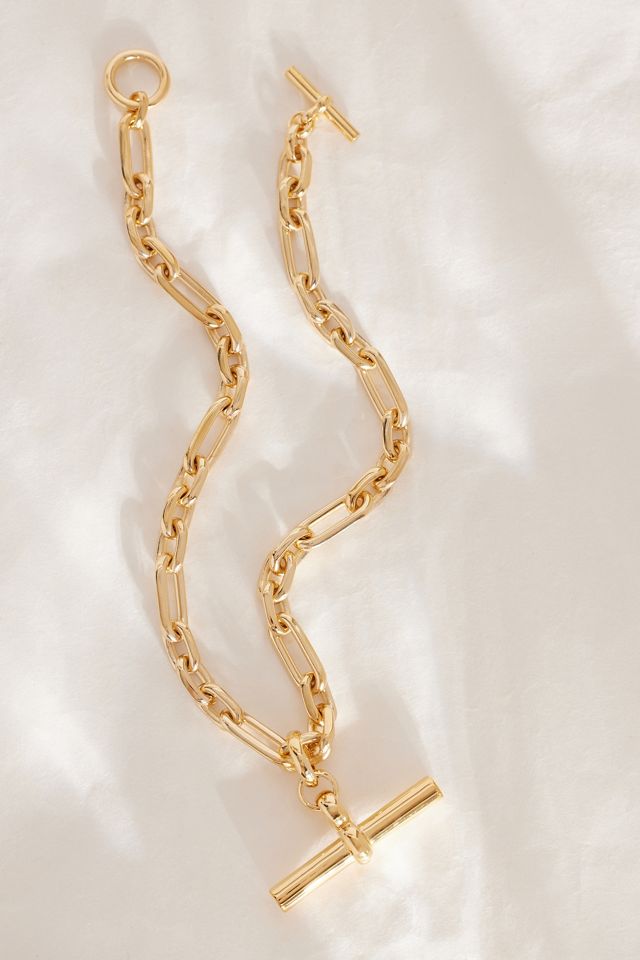 Collar de Cadena con Barra en T Gigante Chapado en Oro de Tilly Sveaas #1