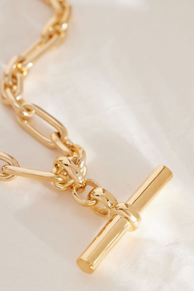 Collar de Cadena con Barra en T Gigante Chapado en Oro de Tilly Sveaas #2