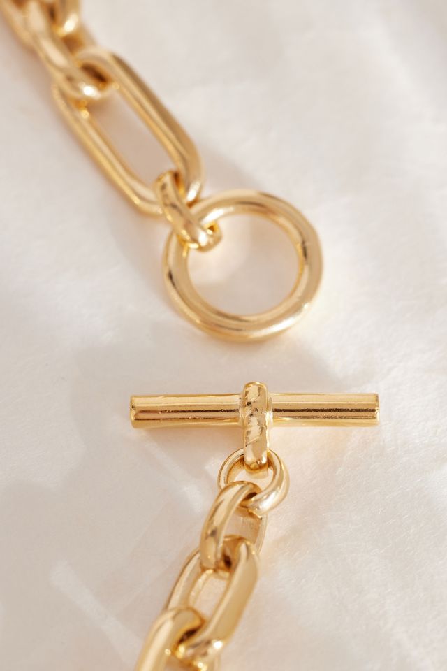 Collar de Cadena con Barra en T Gigante Chapado en Oro de Tilly Sveaas #3