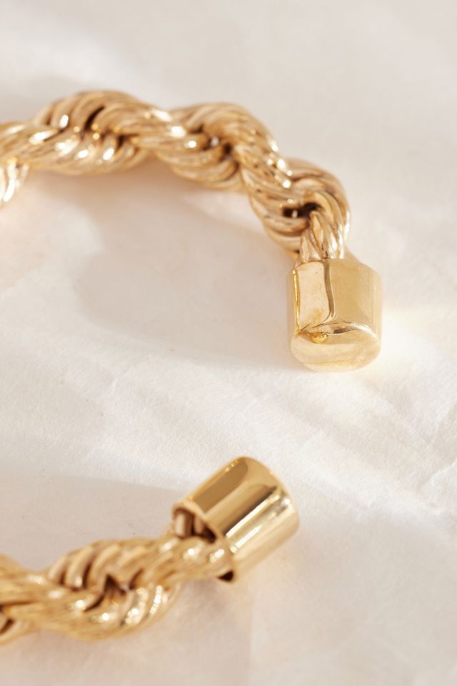 Pulsera Torque de Cuerda Trenzada Chapada en Oro de Tilly Sveaas #1