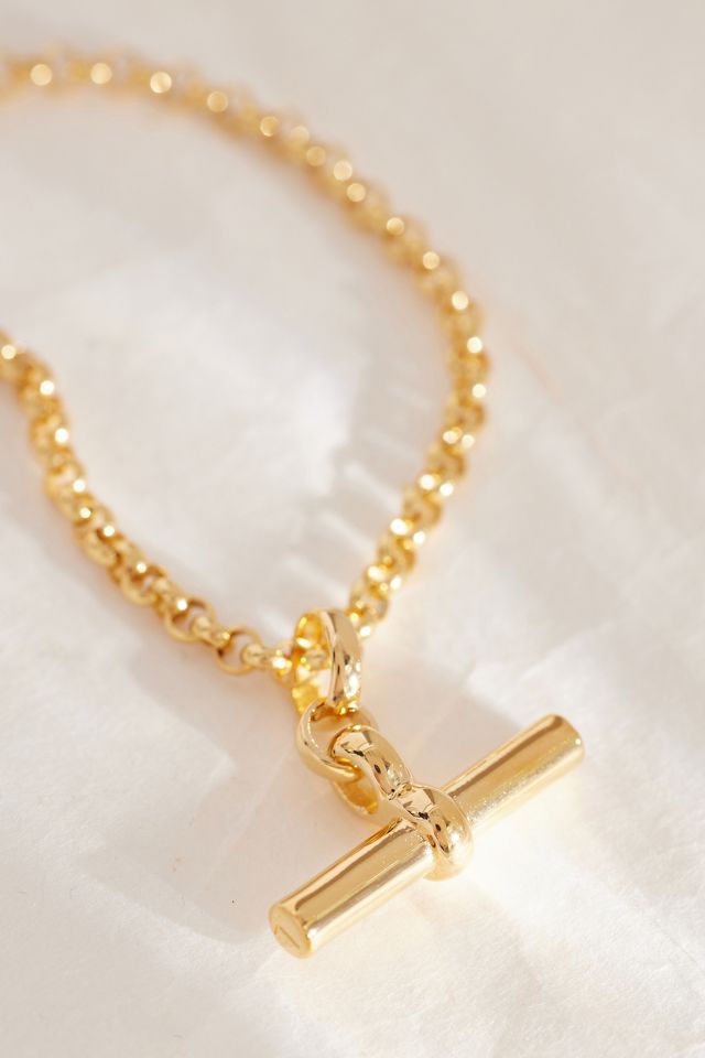 Tilly Sveaas Gold-Plated Medium T-Bar Chain Necklace | Anthropologie UK