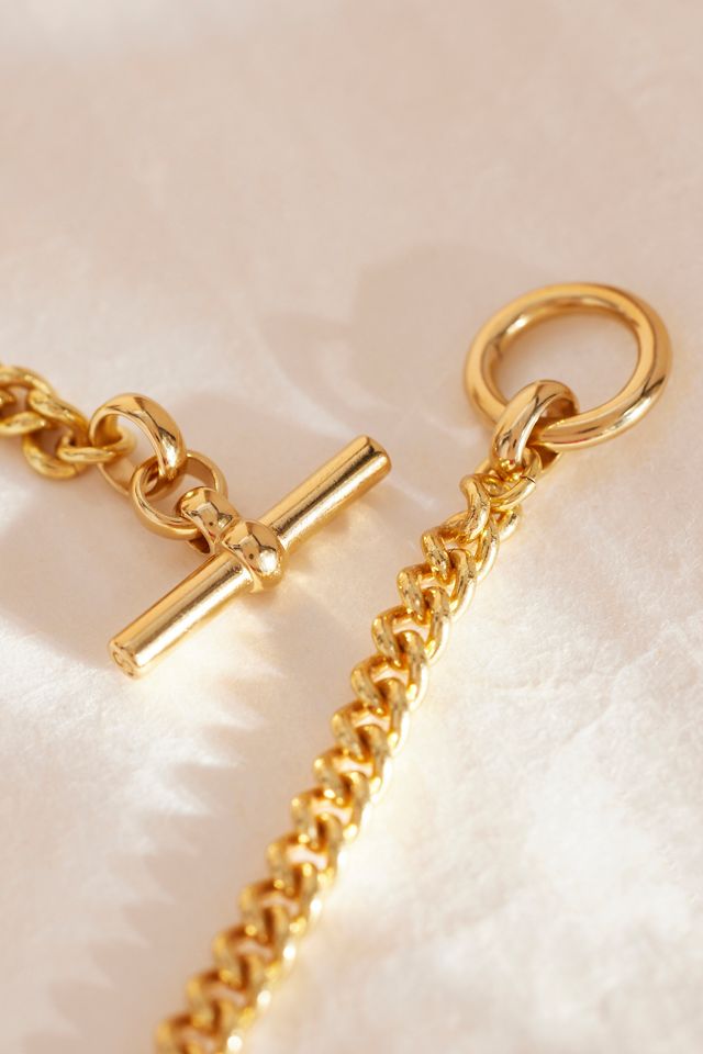 Tilly Sveaas Giant Gold-Plated T-Bar on T-Bar Necklace #4
