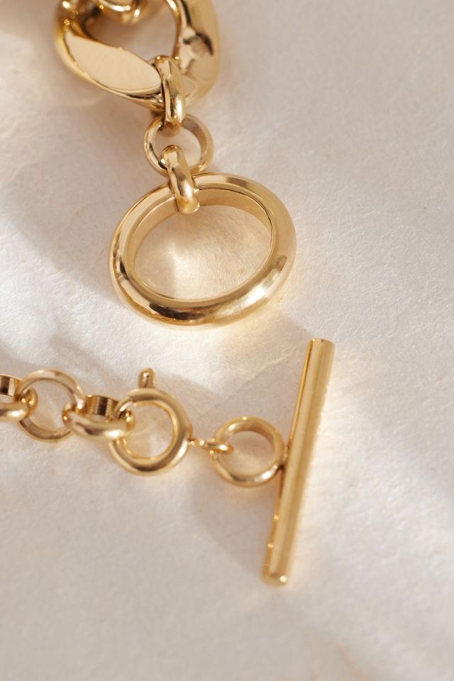 Reloj de Pulsera Octagonal Rosefield Chapado en Oro con Cadena #3