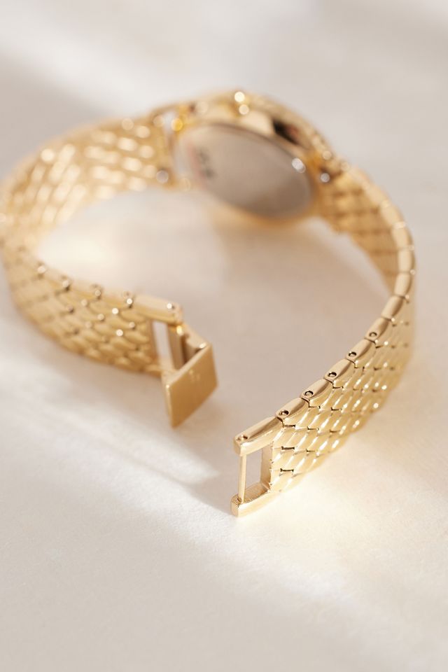Rosefield Oval Gold-Plated Woven Link Wrist Watch #3
