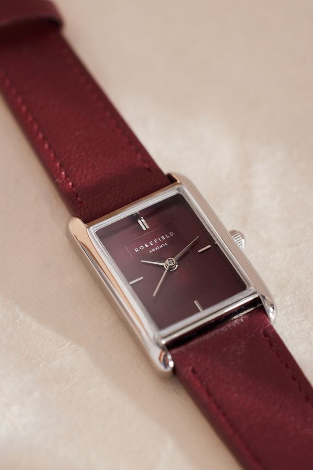 Rosefield Heirloom Burgundy Leather Wrist Watch #1