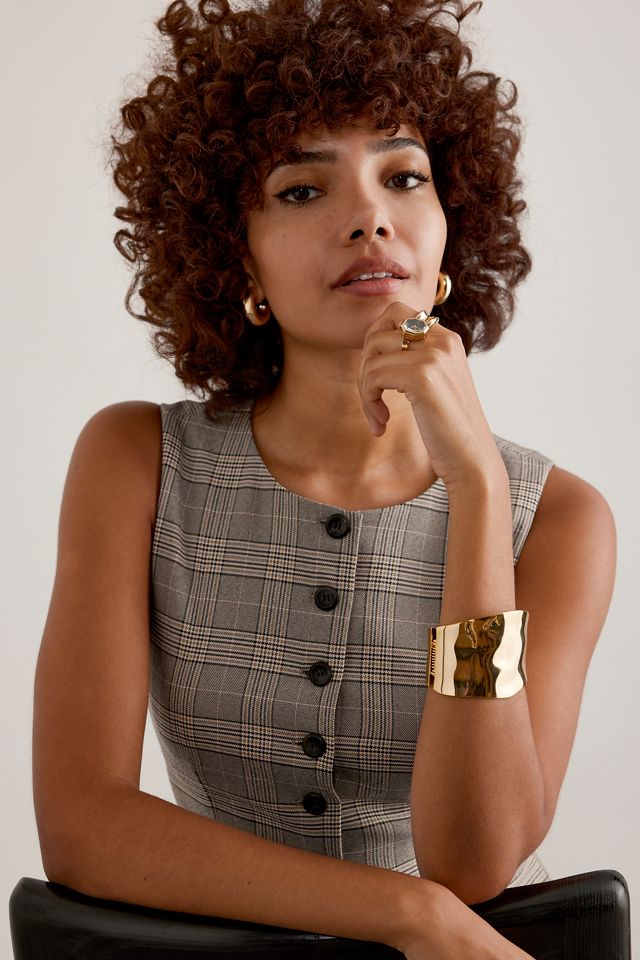 Rosefield Gold-Plated Studio Octagonal Watch Ring #3