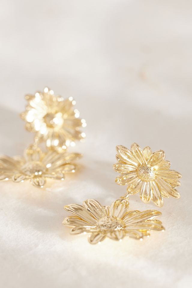 Aretes de Flor Doble Margarita de Daisy London #1