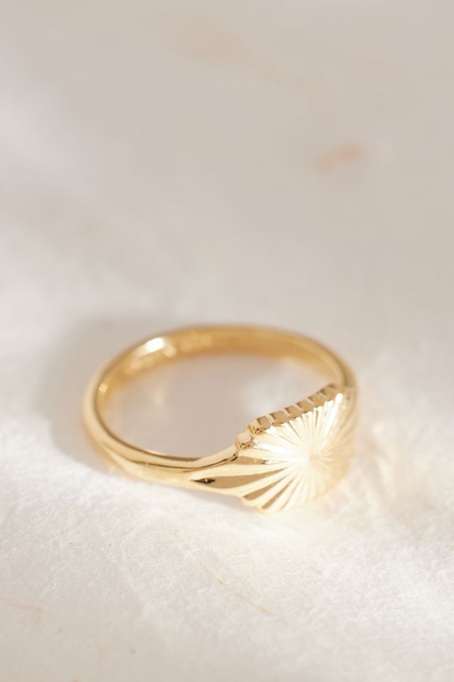 Daisy London Estée Lalonde Gold-Plated Sunburst Shield Ring #2