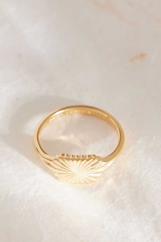 Daisy London Estée Lalonde Gold-Plated Sunburst Shield Ring #1