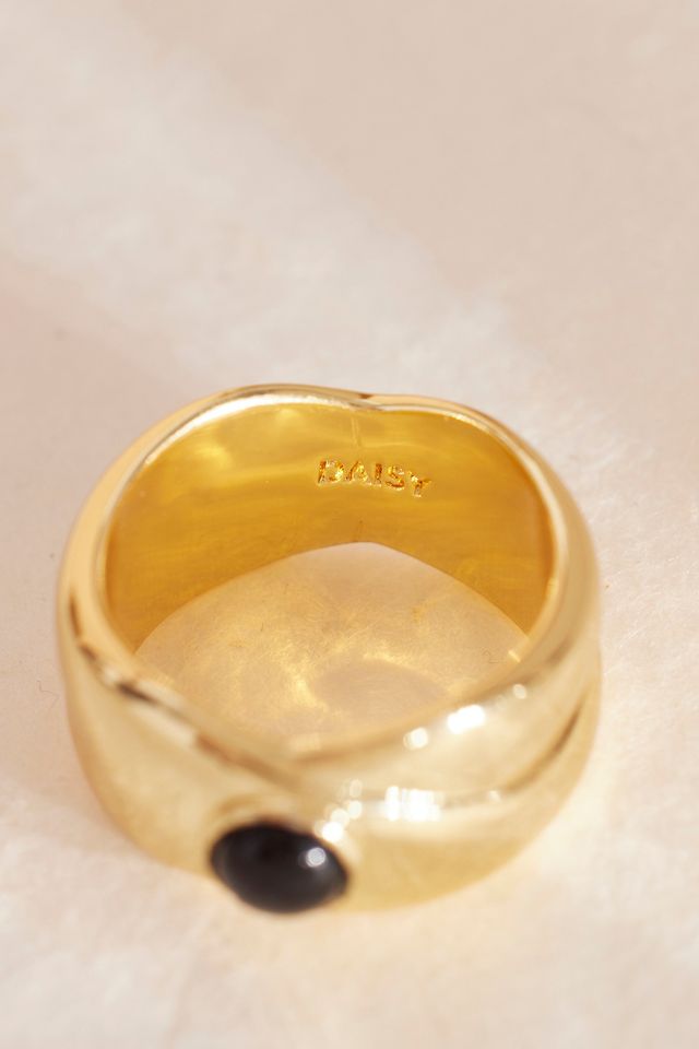 Anello a Fascia Spessa in Onice Nero Daisy London x Polly Sayer #2