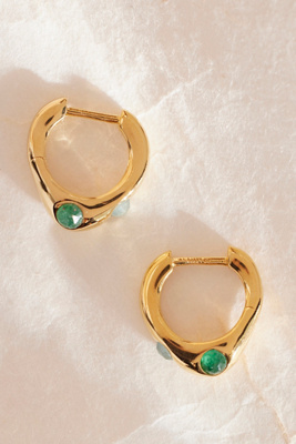 Pdpaola Gold-plated Coral Hoop Earrings