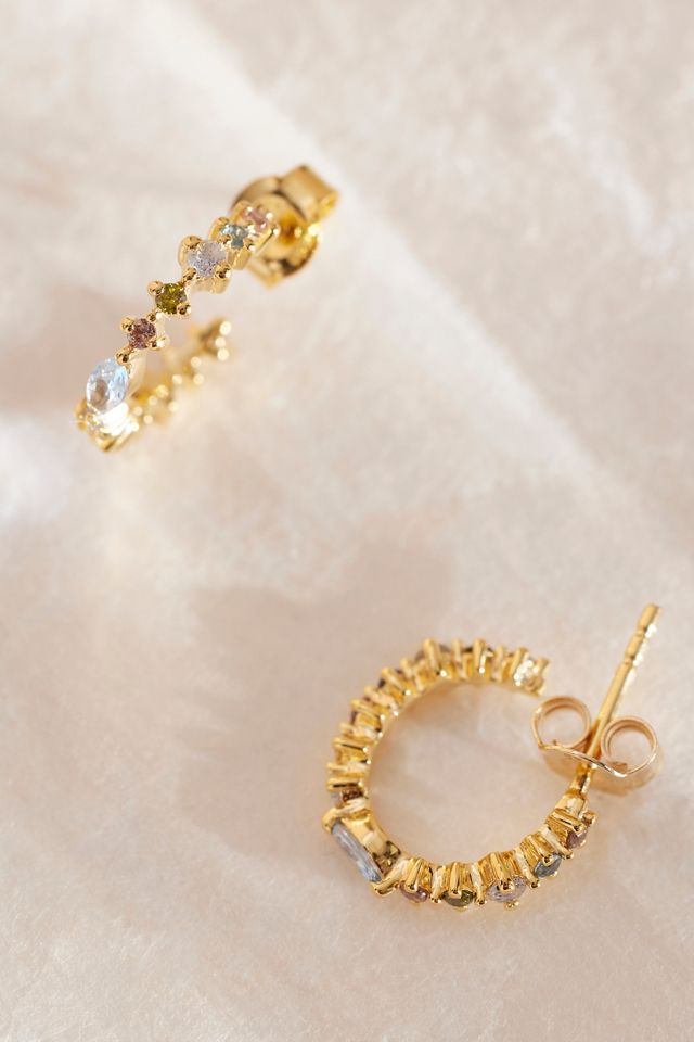 PDPAOLA Gold-Plated Small Lotus Hoop Earrings #1