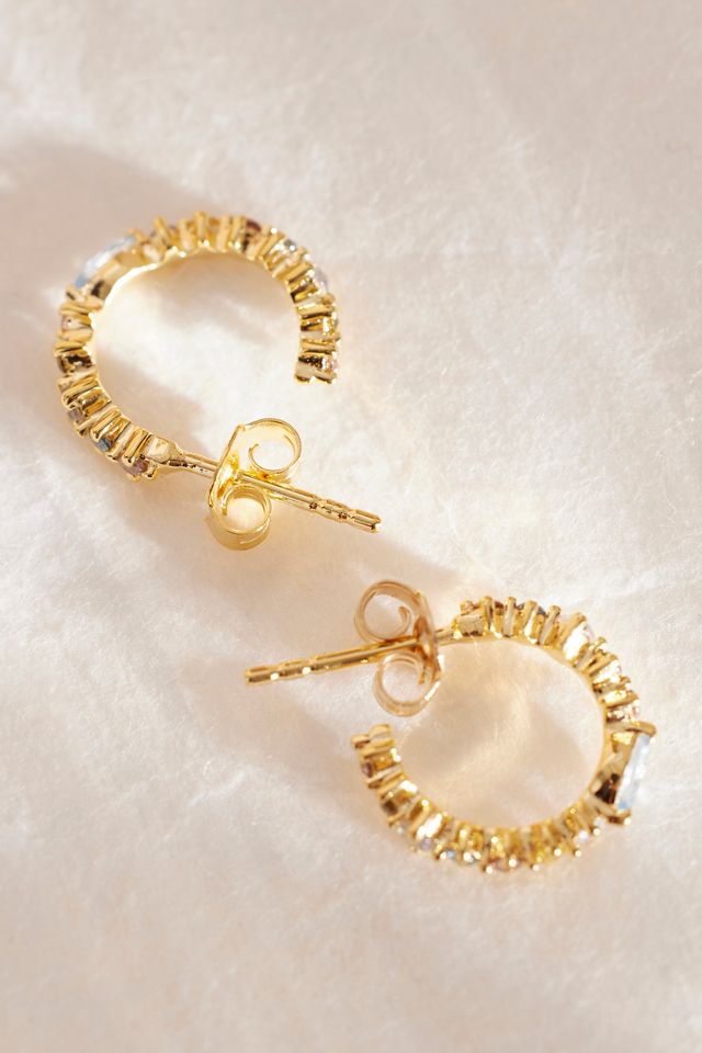 PDPAOLA Gold-Plated Small Lotus Hoop Earrings #2