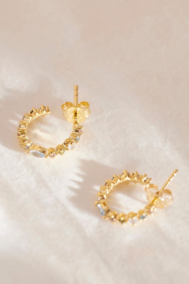 PDPAOLA Gold-Plated Small Lotus Hoop Earrings #3