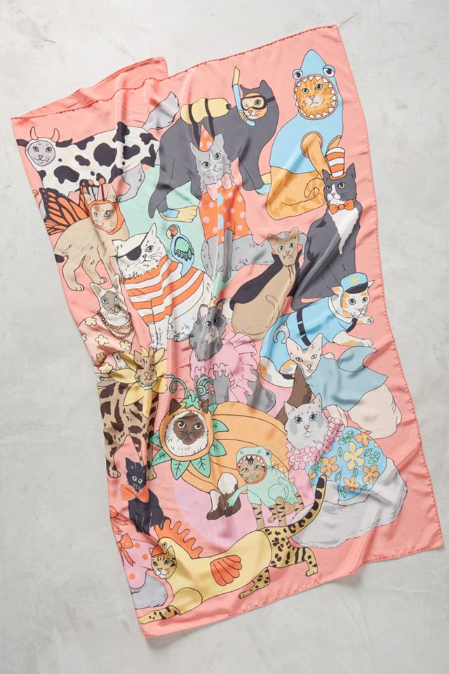 Fancy Cats Silk Scarf #2