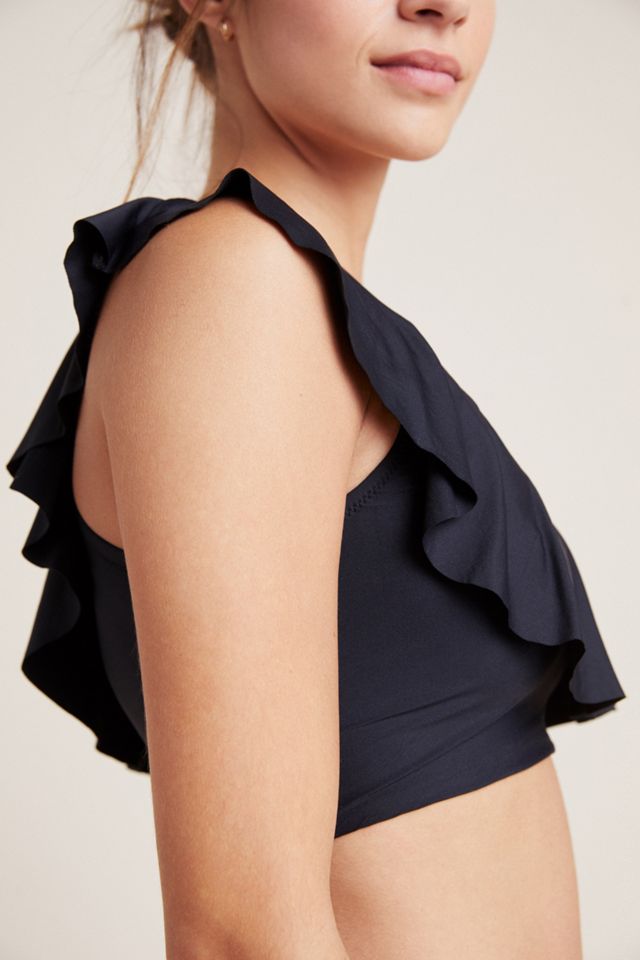 Anthropologie Ruffled One-Shoulder Bikini Top #2