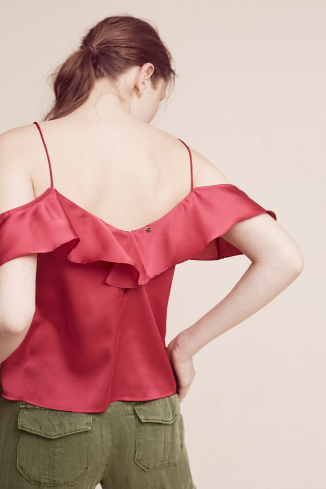 Delicate Ruffled Open-Shoulder Cami #1