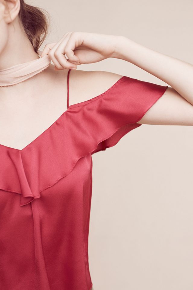 Delicate Ruffled Open-Shoulder Cami #2