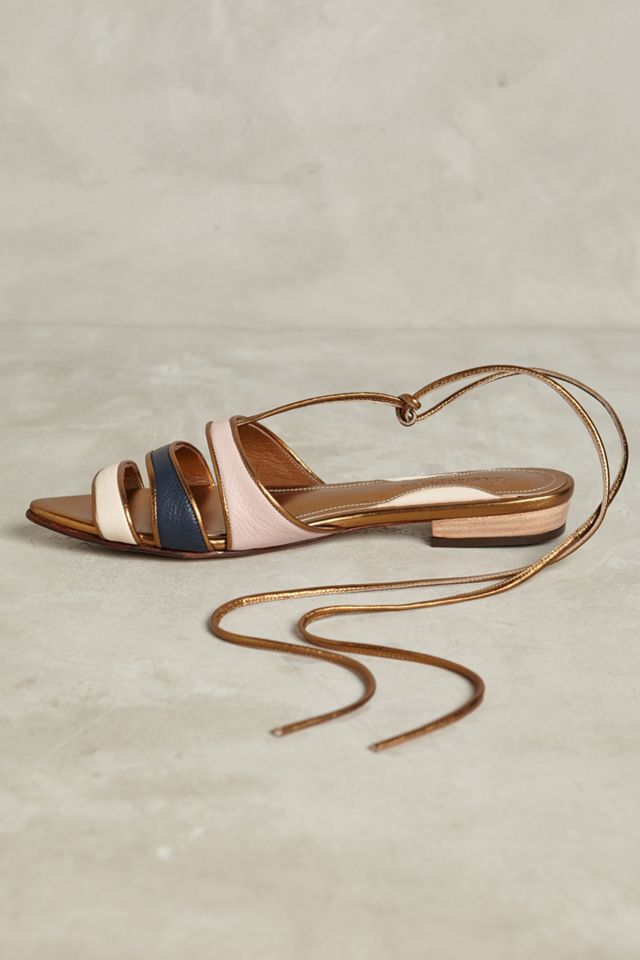 Luiza Perea Metallic Tricolor Flat Sandals #2