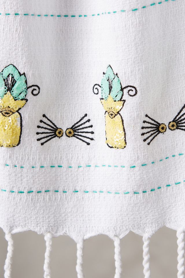 Sequined Pineapple Dishtowel #1