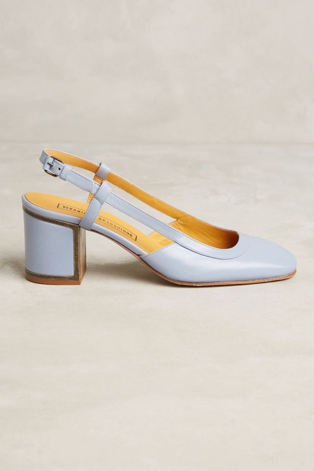 Veronique Branquinho Leather Slingback Block Heels #1