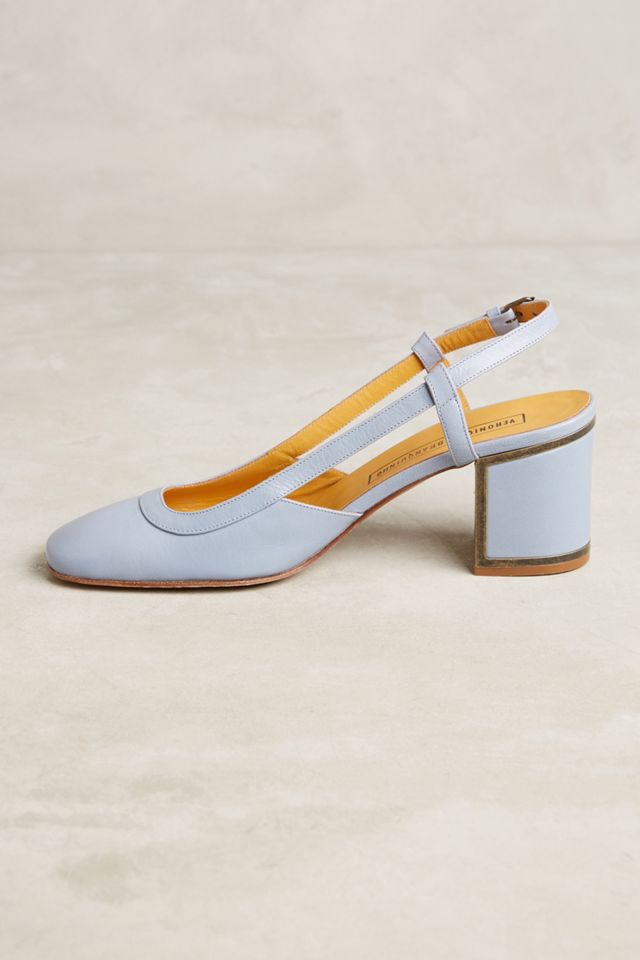 Veronique Branquinho Leather Slingback Block Heels #2