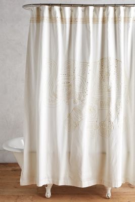 Embroidered Elephant Shower Curtain