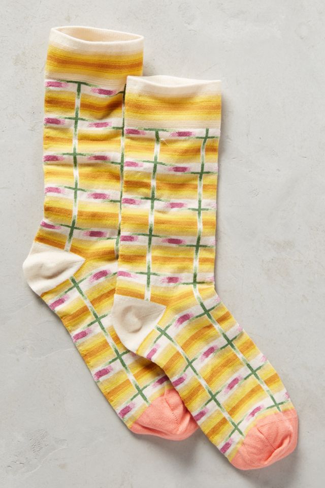 Yellow Checkered Socks Anthropologie
