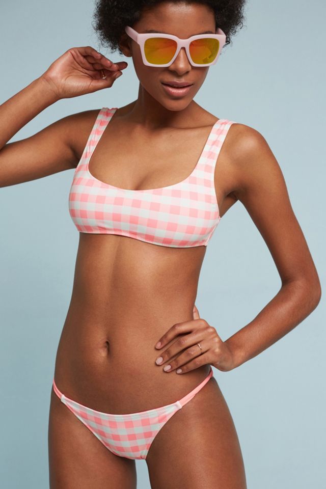 Solid & Striped Elle Plaid Bikini Top #1