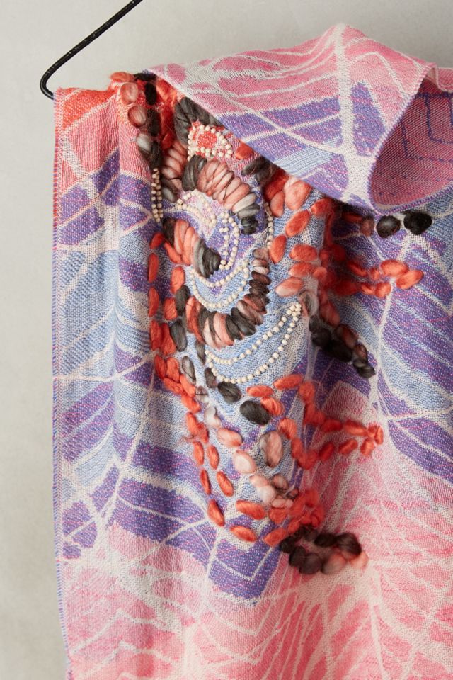 Abstract Embroidered Infinity Scarf #1