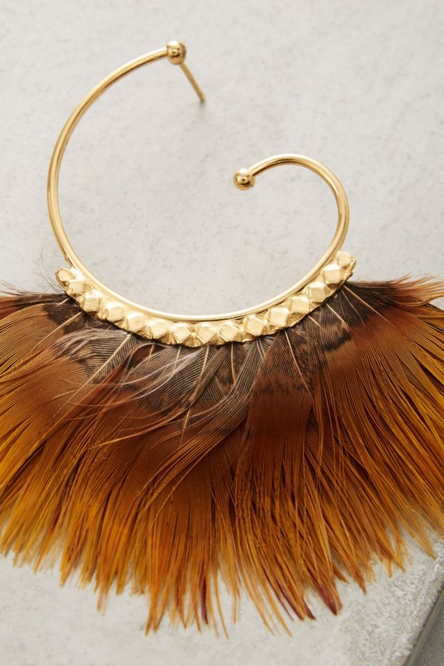 Sunrise Feather Hoop Earrings #1