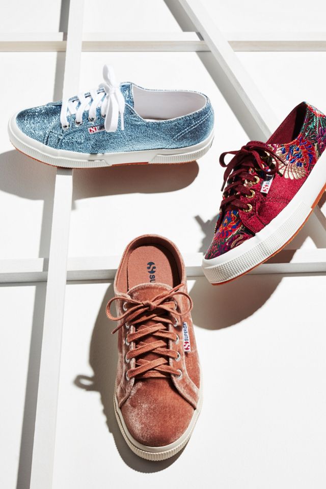 Superga Velvet Sneaker Mules #5