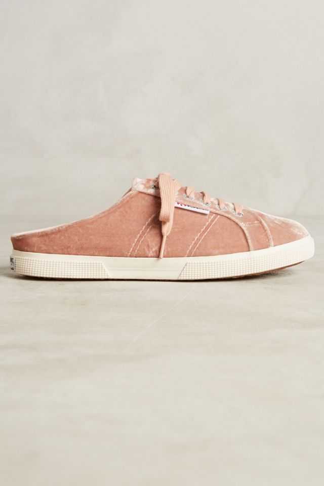 Superga Velvet Sneaker Mules #1