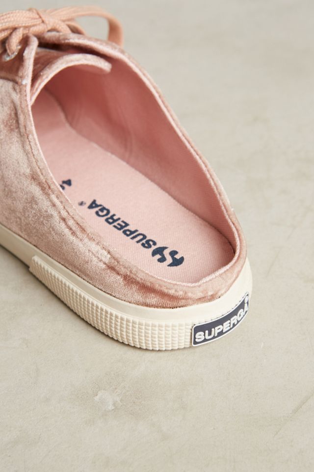 Superga Velvet Sneaker Mules #4