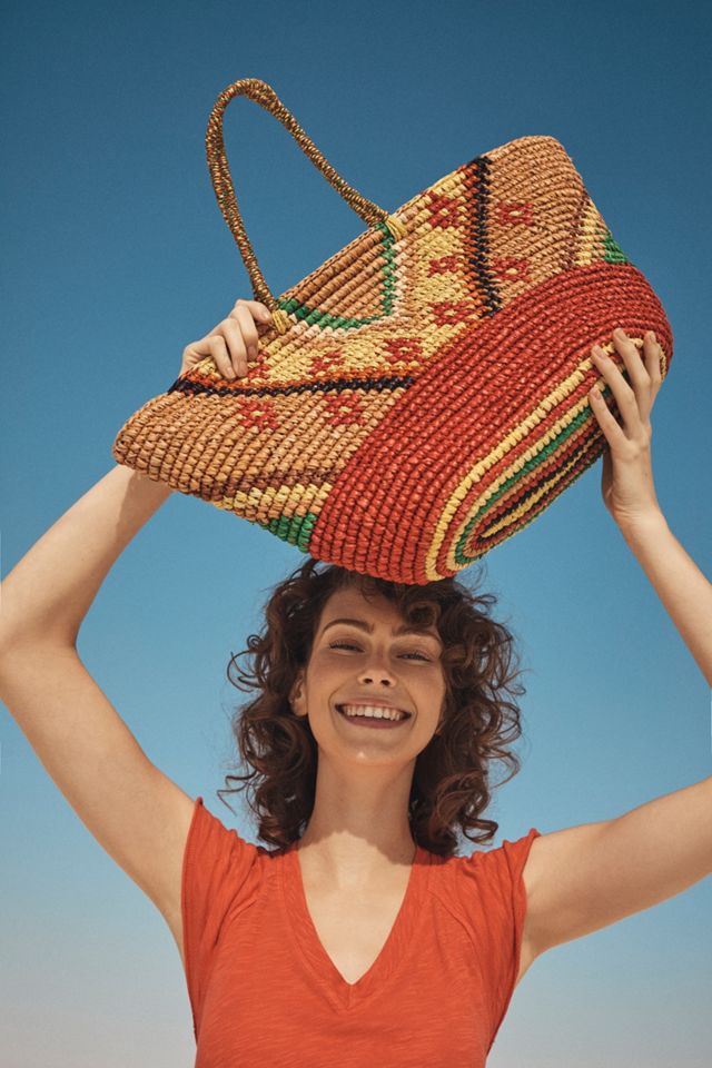 Frayed Sunshine Straw Tote #3