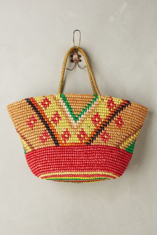 Frayed Sunshine Straw Tote #1