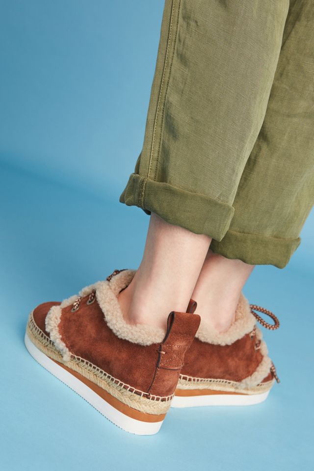 SEE BY CHLOE - 美品 20AW See By Chloe シーバイクロエ アルパカブレンド ローゲージ ニット カーディガン M ライトピンク レディース 古着 中古 USED See By Chloe Shearling Espadrille Sneakers | Anthropologie