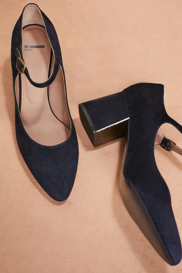 Jil Sander Navy Patent Mary Jane Heels | Anthropologie