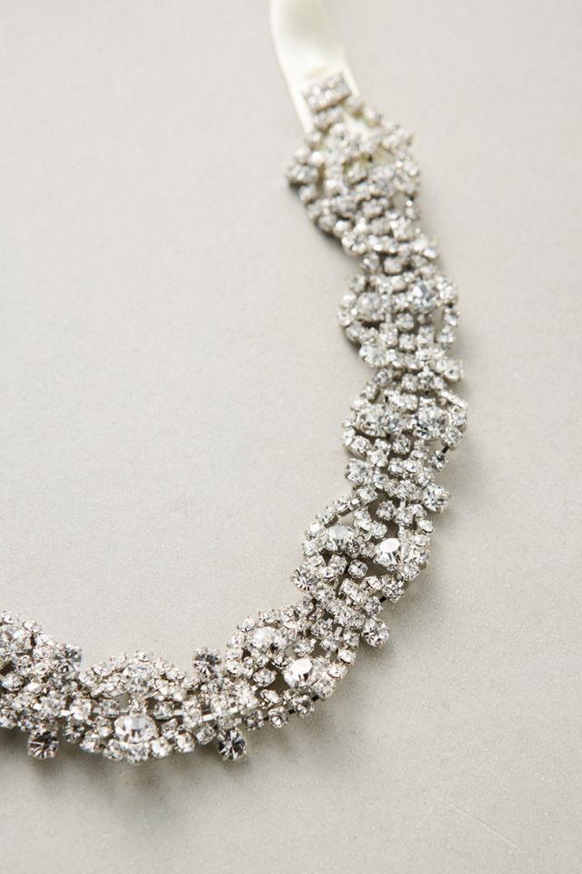 Crystal Ribbon Choker Necklace #1