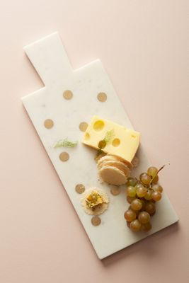 Dotted Brass Inlay Cheese Board